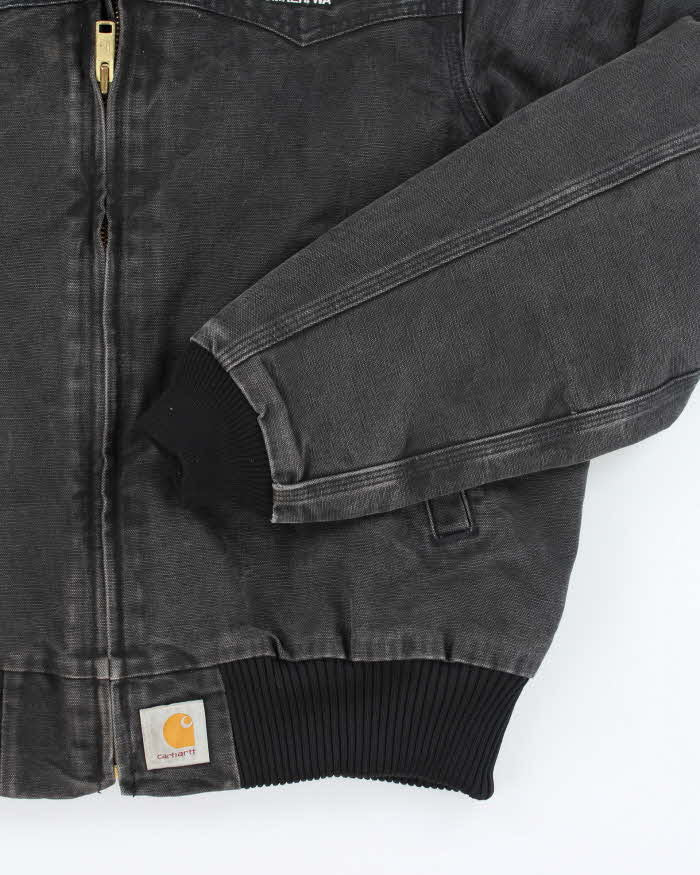 Vintage 90s Carhartt Faded Black Fleece Lined Workwear Jacket - XL