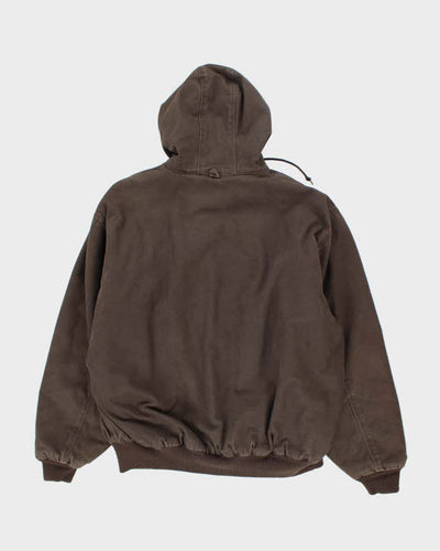 Vintage 00s Walls Hooded Brown Workwear Jacket - XXL