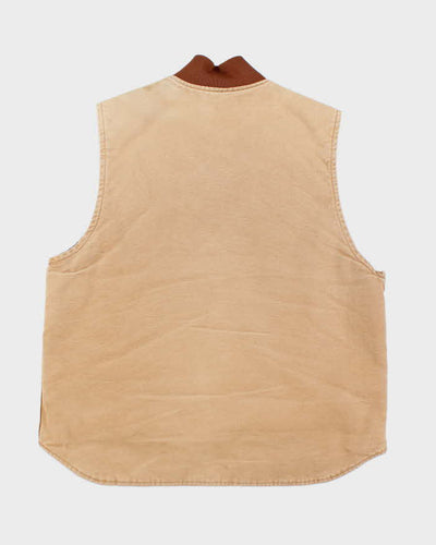 Vintage 90s Carhartt Beige Sleeveless Jacket - XL