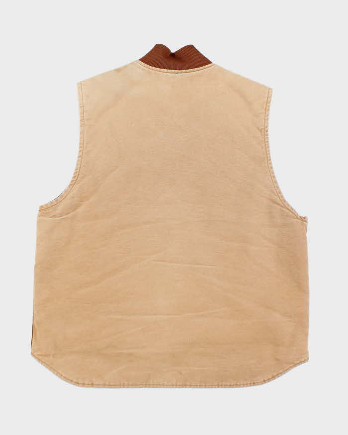 Vintage 90s Carhartt Beige Sleeveless Jacket - XL