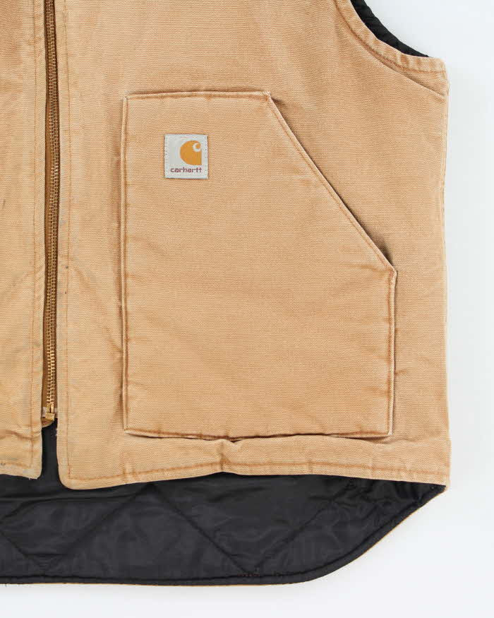 Vintage 90s Carhartt Beige Sleeveless Jacket - XL