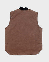 Vintage 00s Carhartt Quilted Brown Workwear Sleeveless Jacket - L