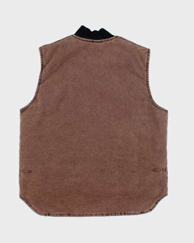 Vintage 00s Carhartt Quilted Brown Workwear Sleeveless Jacket - L