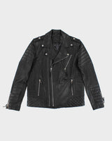 Vintage Leather Heavyweight Biker Jacket - M