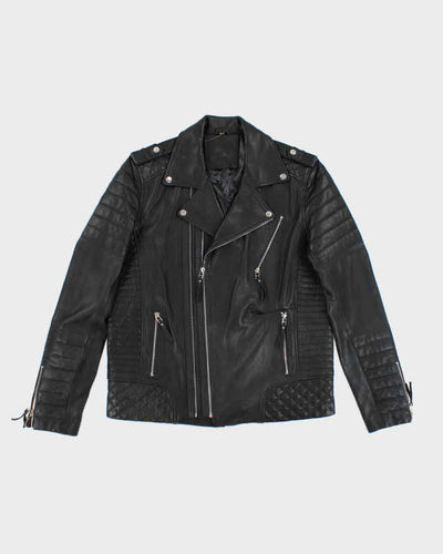 Vintage Leather Heavyweight Biker Jacket - M