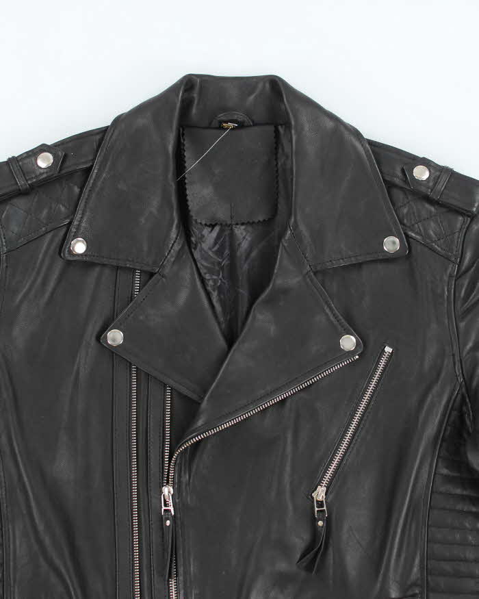 Vintage Leather Heavyweight Biker Jacket - M