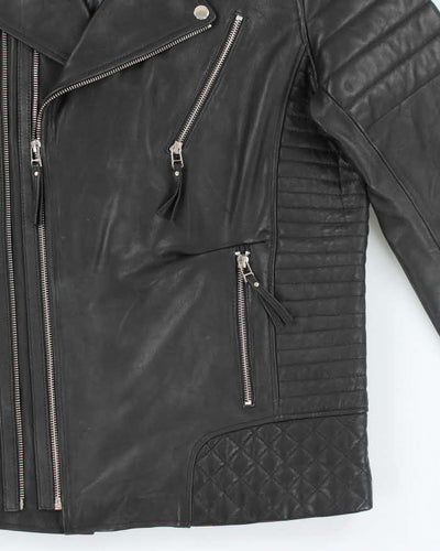 Vintage Leather Heavyweight Biker Jacket - M