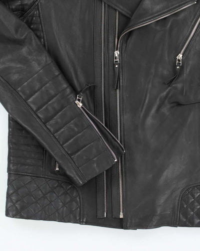 Vintage Leather Heavyweight Biker Jacket - M