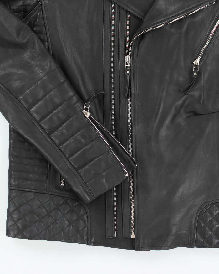 Vintage Leather Heavyweight Biker Jacket - M