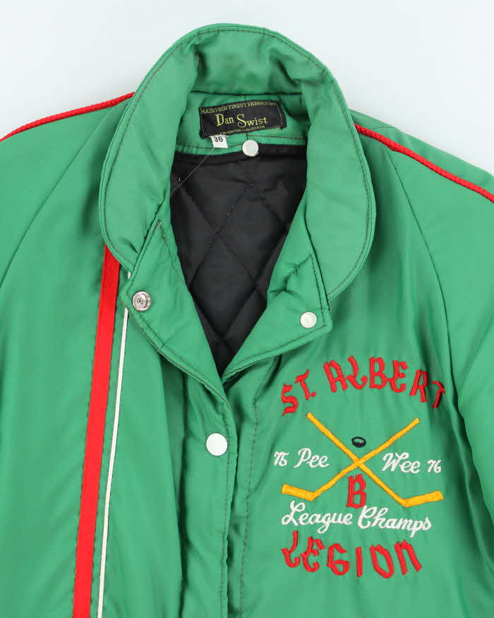 Vintage 80's Embroidered Insulated Collared Jacket - M