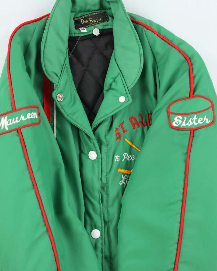 Vintage 80's Embroidered Insulated Collared Jacket - M