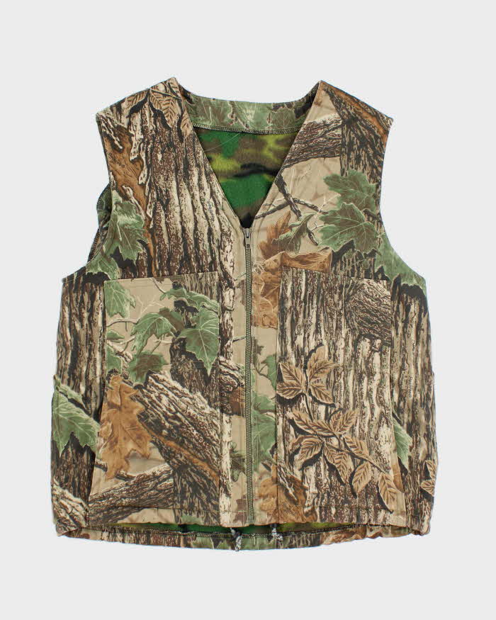 Vintage 90's Camouflage Multi Pocket Sleeveless Vest - L