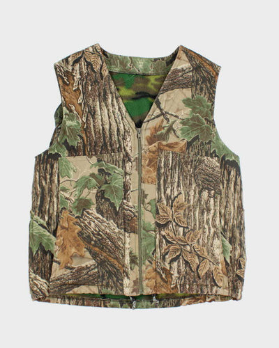 Vintage 90's Camouflage Multi Pocket Sleeveless Vest - L