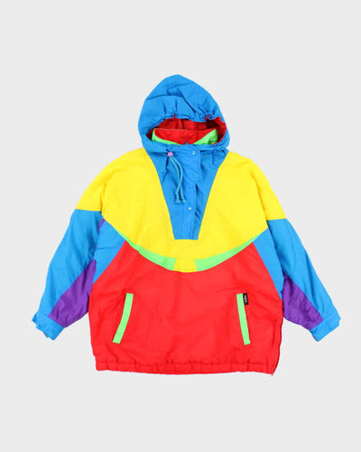 Vintage 80's Lightweight Hooded Multi Coloured Rain Jacket - M
