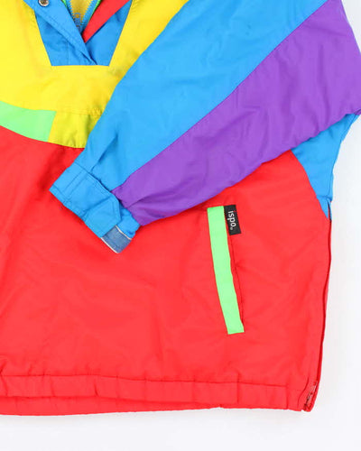 Vintage 80's Lightweight Hooded Multi Coloured Rain Jacket - M