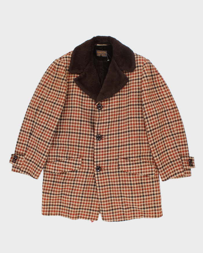 Vintage 50's Pendleton Heavyweight Fur Collar Overcoat - L