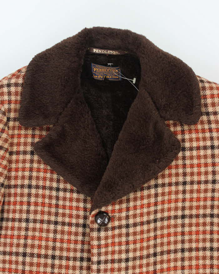 Vintage 50's Pendleton Heavyweight Fur Collar Overcoat - L