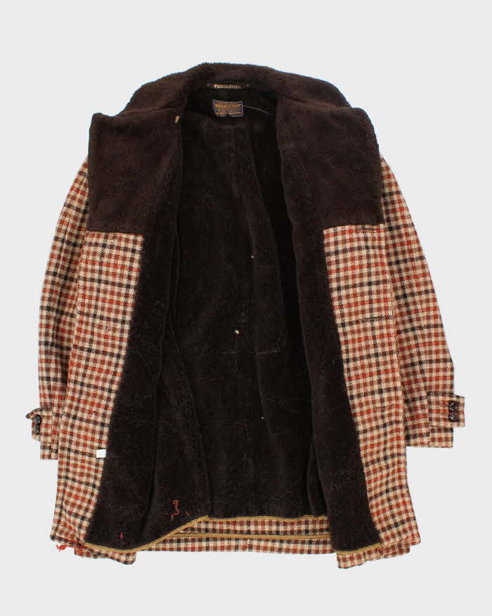 Vintage 50's Pendleton Heavyweight Fur Collar Overcoat - L