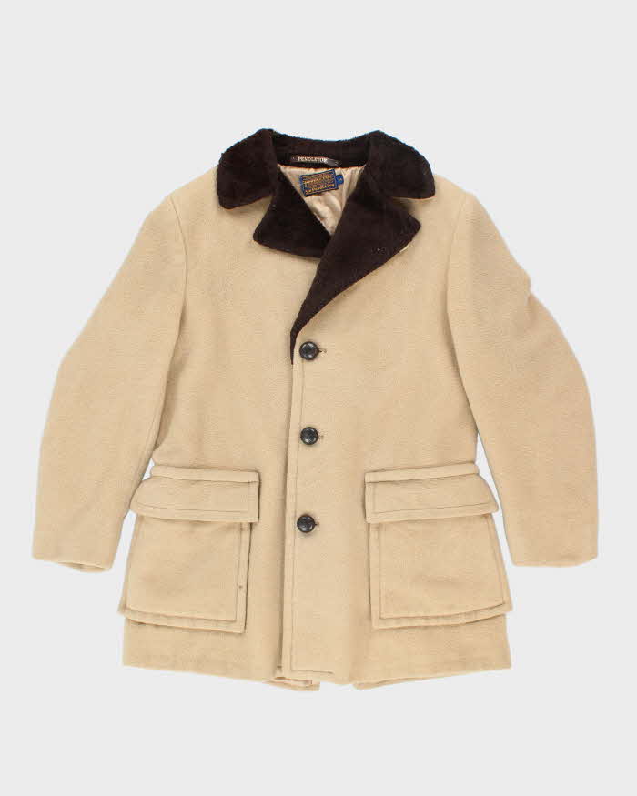 Vintage 50's Pendleton Heavyweight Fur Collar Overcoat - L