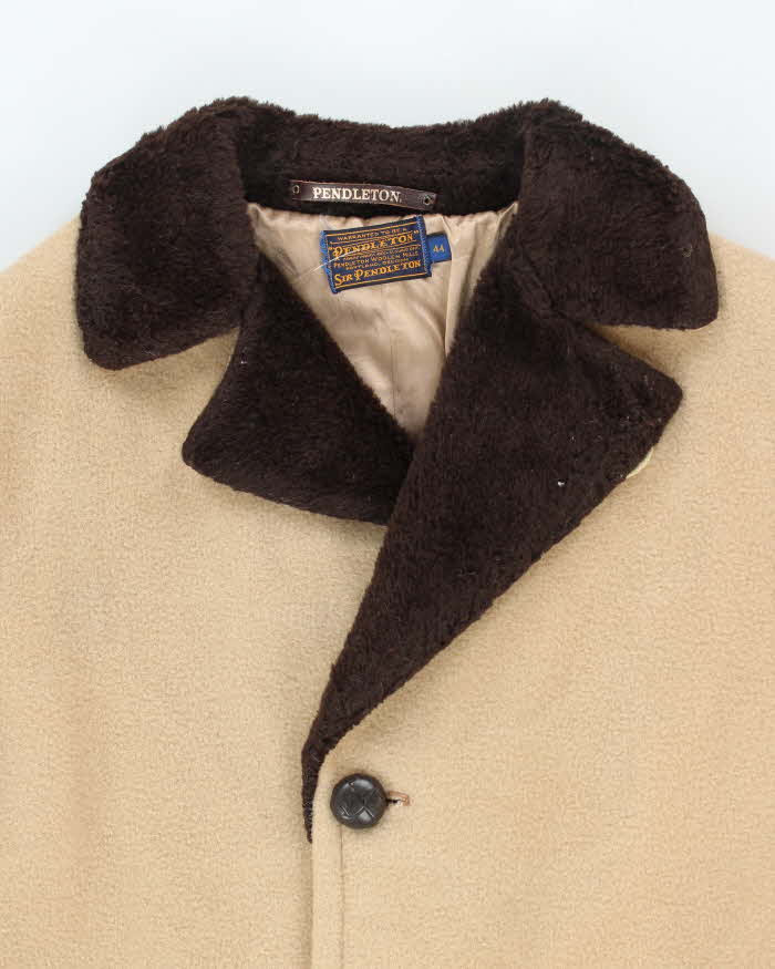 Vintage 50's Pendleton Heavyweight Fur Collar Overcoat - L