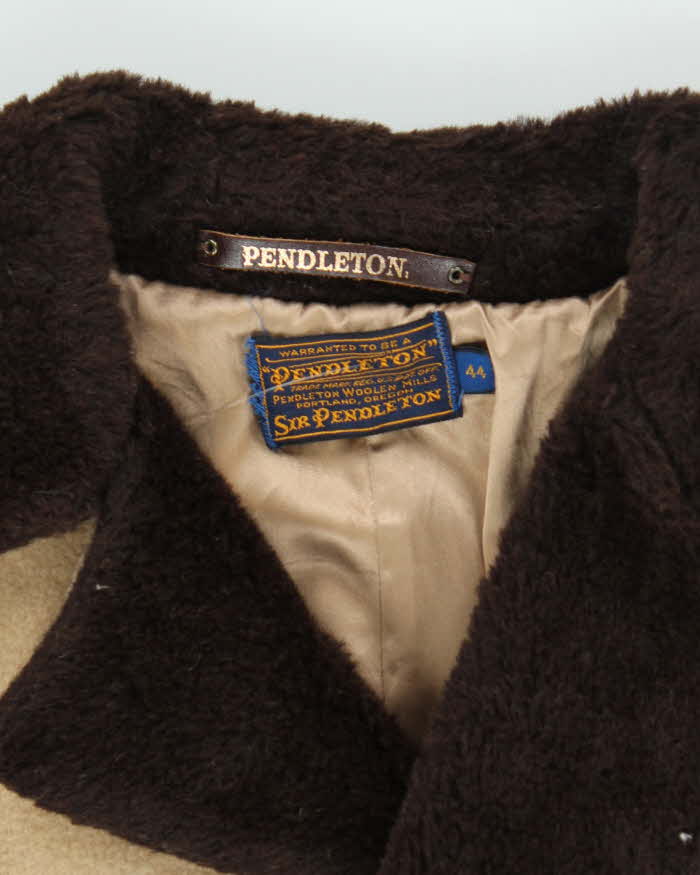 Vintage 50's Pendleton Heavyweight Fur Collar Overcoat - L