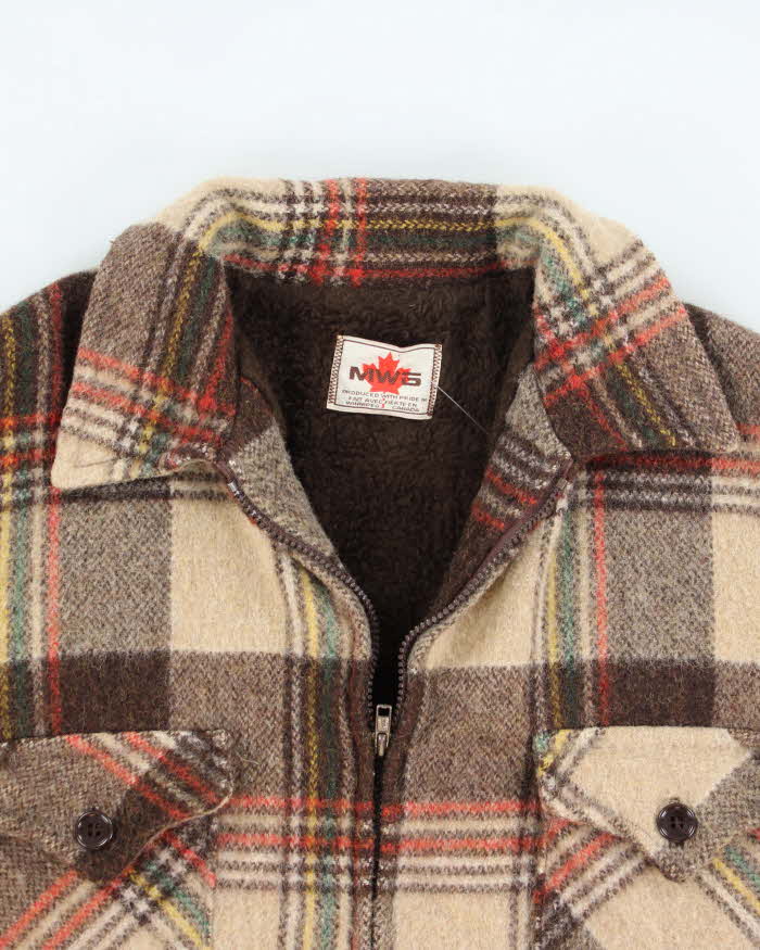 Vintage 90's MWG Heavyweight Wool Zip Up Shacket - L