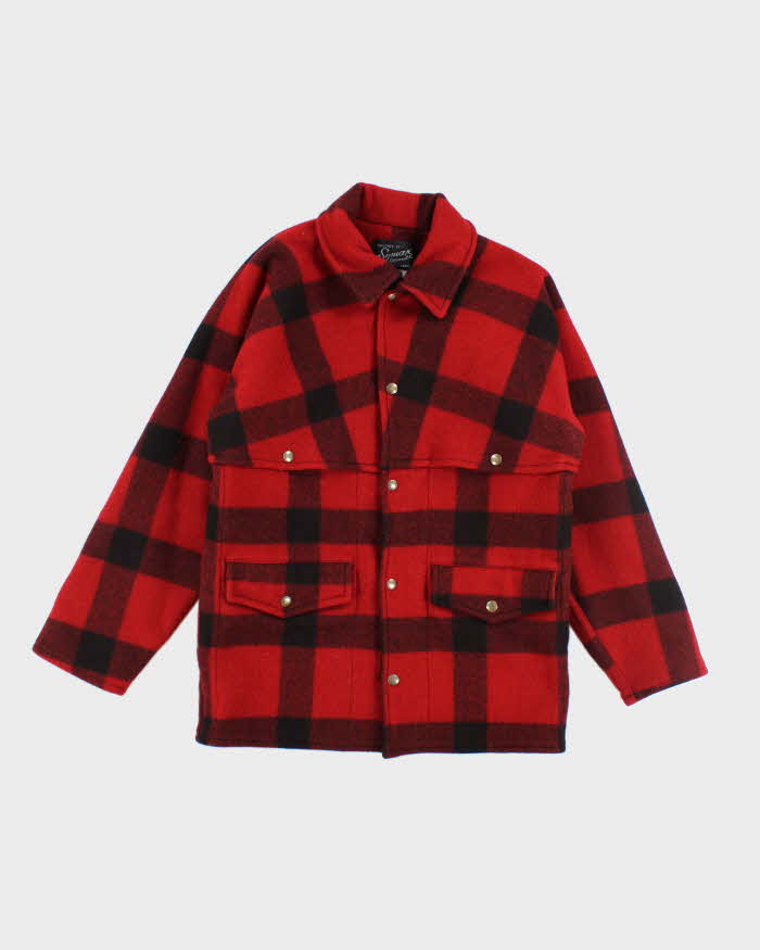 Vintage 80's Symax Heavyweight Button Up Multi Pocket Wool Jacket - L