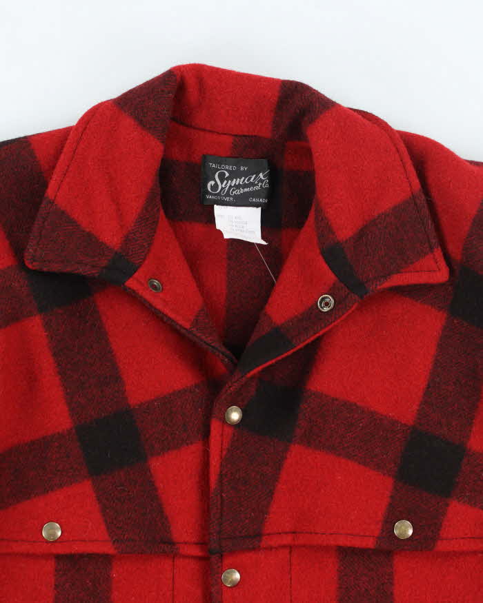 Vintage 80's Symax Heavyweight Button Up Multi Pocket Wool Jacket - L