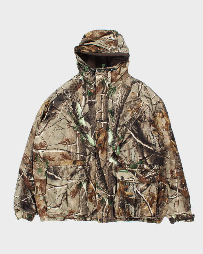 Vintage 90's Remington Duck Camouflage Hooded Utility Jacket - XXL