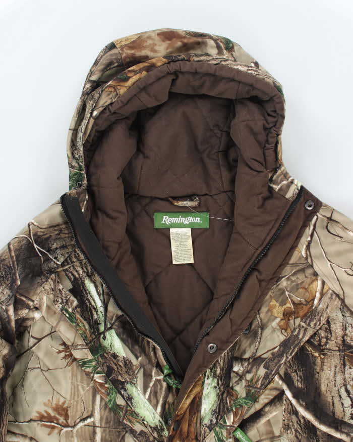 Vintage 90's Remington Duck Camouflage Hooded Utility Jacket - XXL