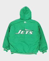 Vintage 90's Starter New York Jets Insulated Hooded Jacket - L