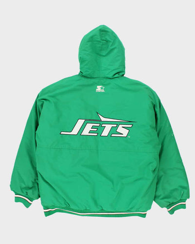 Vintage 90's Starter New York Jets Insulated Hooded Jacket - L