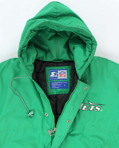 Vintage 90's Starter New York Jets Insulated Hooded Jacket - L