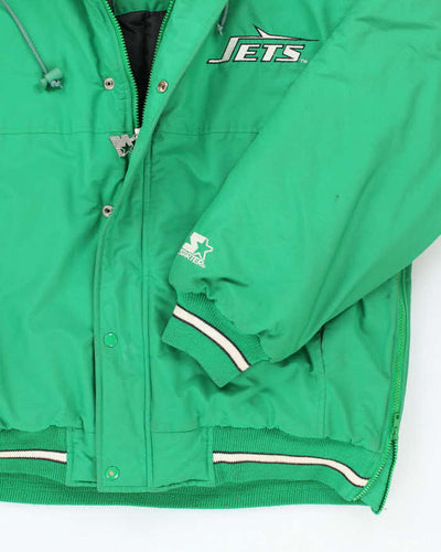 Vintage 90's Starter New York Jets Insulated Hooded Jacket - L