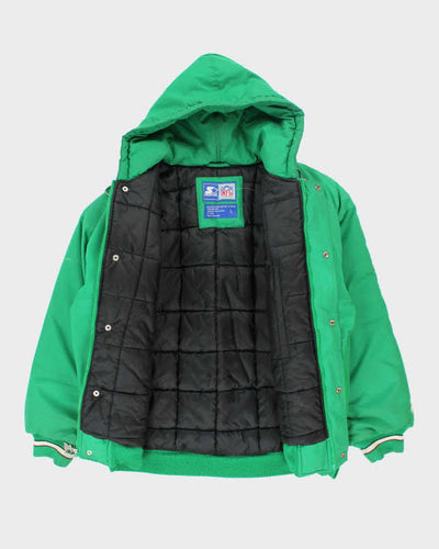 Vintage 90's Starter New York Jets Insulated Hooded Jacket - L
