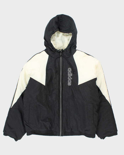 Vintage 90's Adidas Three Stripe Insulated Hooded Jacket - L