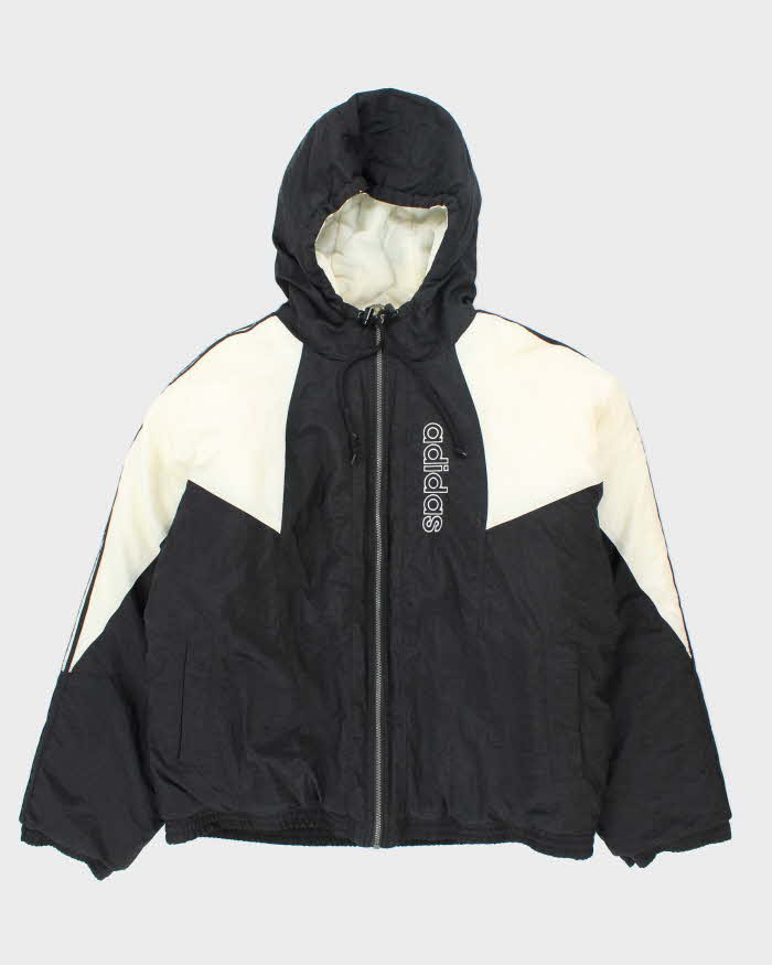 Vintage 90's Adidas Three Stripe Insulated Hooded Jacket - L