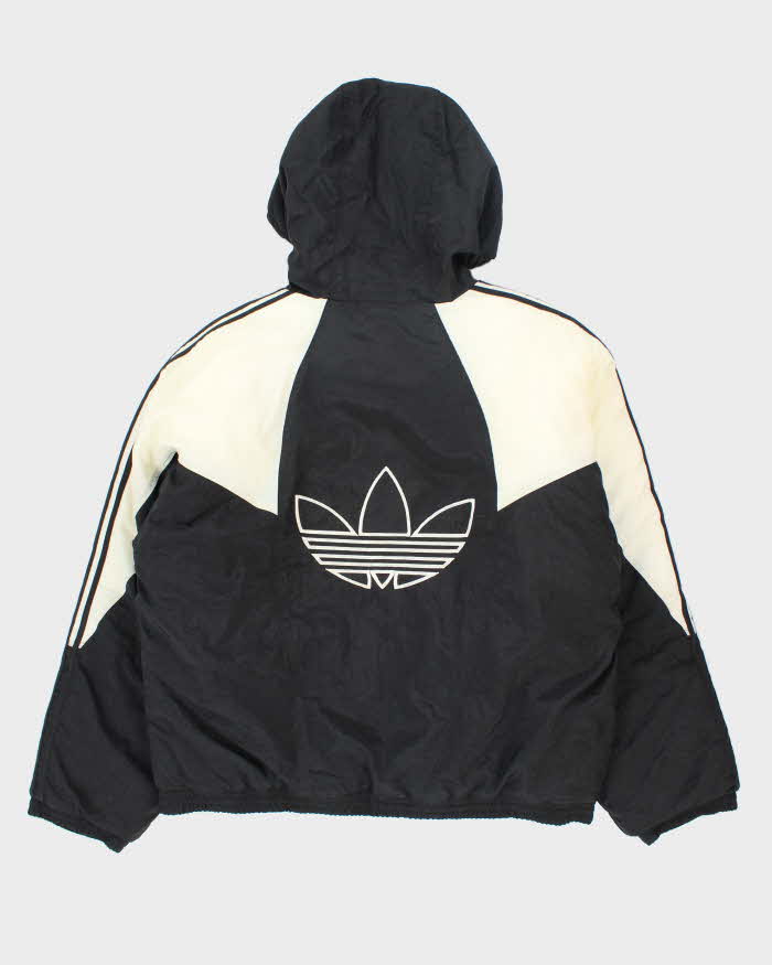 Vintage 90's Adidas Three Stripe Insulated Hooded Jacket - L