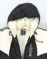 Vintage 90's Adidas Three Stripe Insulated Hooded Jacket - L