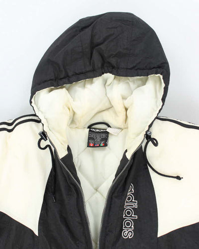 Vintage 90's Adidas Three Stripe Insulated Hooded Jacket - L