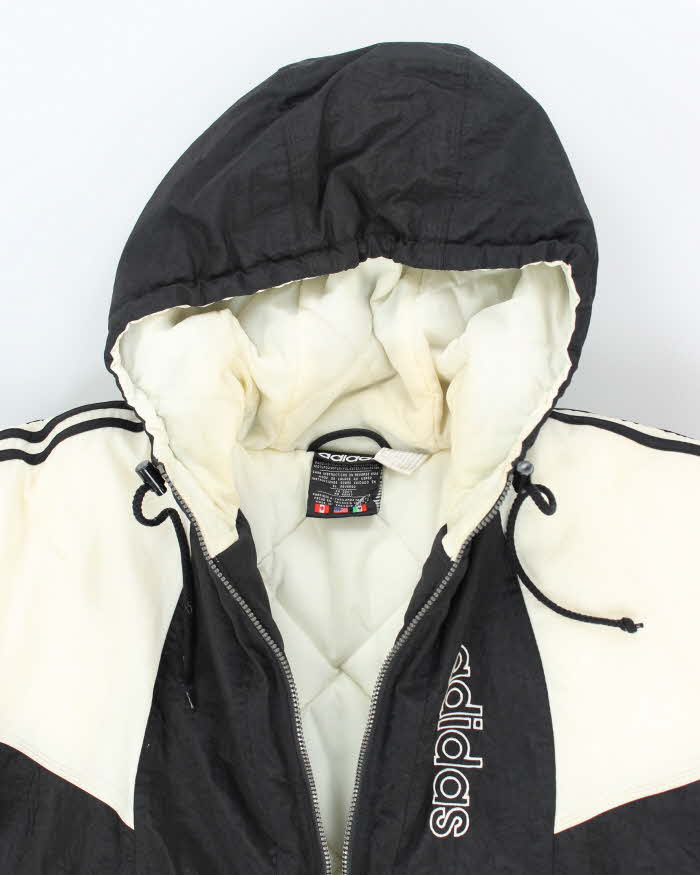 Vintage 90's Adidas Three Stripe Insulated Hooded Jacket - L