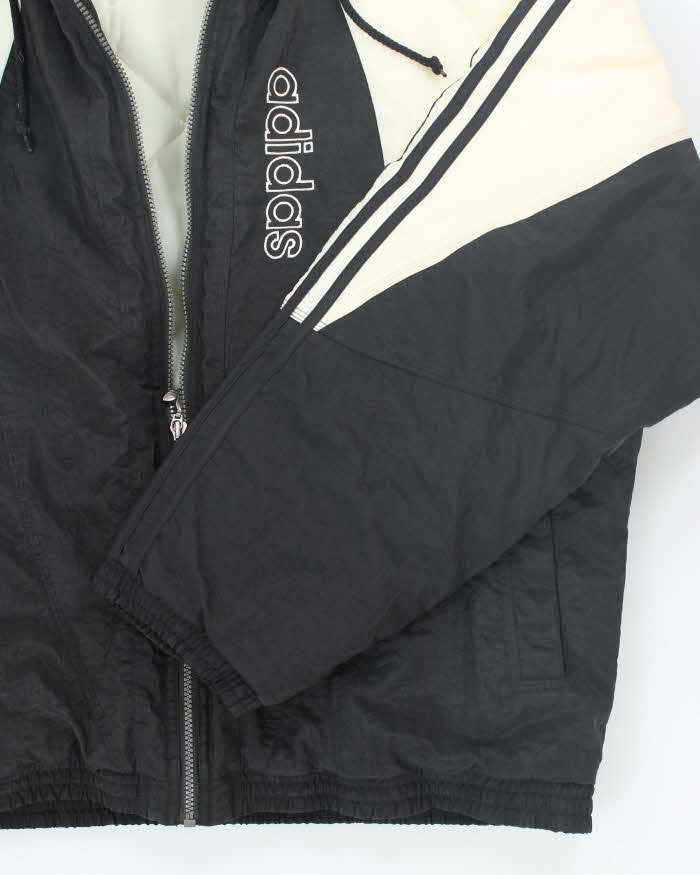 Vintage 90's Adidas Three Stripe Insulated Hooded Jacket - L