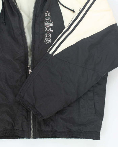 Vintage 90's Adidas Three Stripe Insulated Hooded Jacket - L