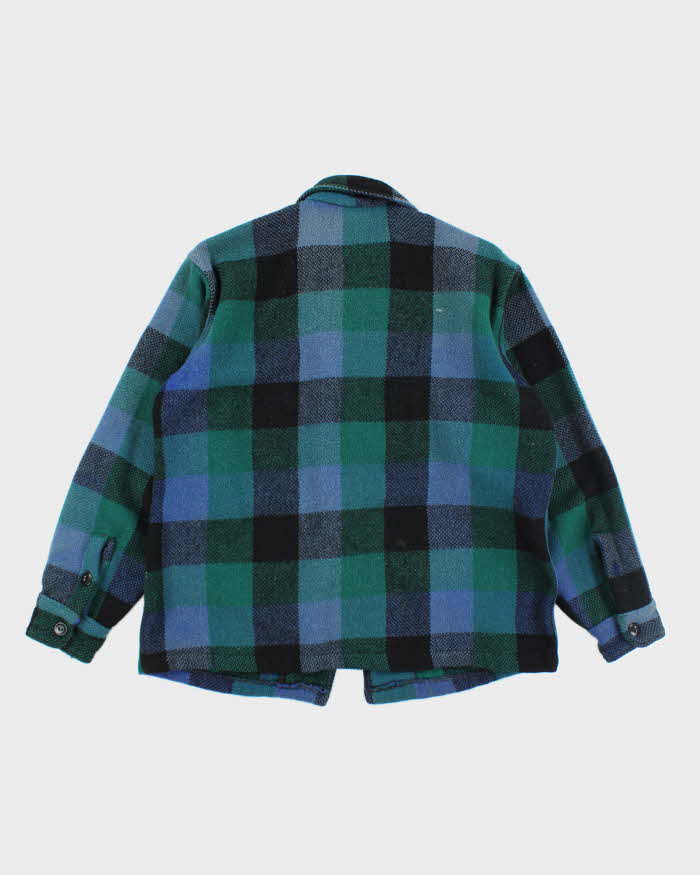 Vintage 80's Heavyweight Zip Up Flannel Shirt Jacket - M