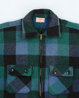 Vintage 80's Heavyweight Zip Up Flannel Shirt Jacket - M