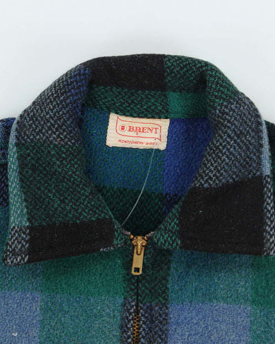 Vintage 80's Heavyweight Zip Up Flannel Shirt Jacket - M