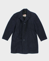 Vintage 80's Harris Tweed Wool Blend Heavyweight Overcoat - M
