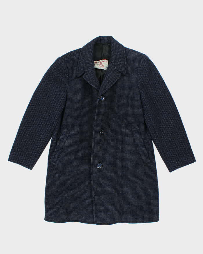 Vintage 80's Harris Tweed Wool Blend Heavyweight Overcoat - M