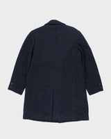 Vintage 80's Harris Tweed Wool Blend Heavyweight Overcoat - M