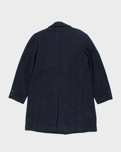 Vintage 80's Harris Tweed Wool Blend Heavyweight Overcoat - M